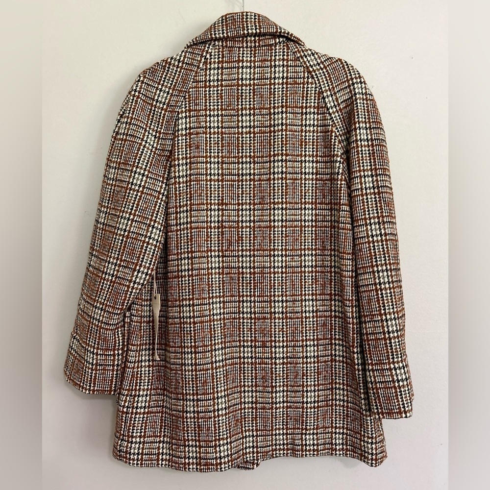 Happy Nature Kate Hudson Oversized Tweed Double Breasted Blazer Wool Blend XS/S - Picture 4 of 9